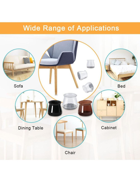 32 Protectores de Silicona para Patas de Silla OASMU - Grande