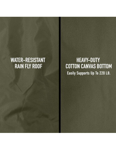 Hamaca de Camping Rothco con Red Antimosquitos y Techo de Lluvia - 198x51 cm - Verde Oliva