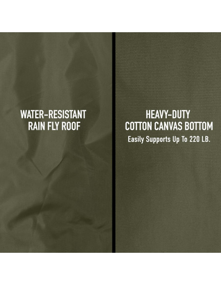 Hamaca de Camping Rothco con Red Antimosquitos y Techo de Lluvia - 198x51 cm - Verde Oliva