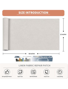 Parche Autoadhesivo de Lino Beige 30.48x101.6 cm KING MOUNTAIN 2