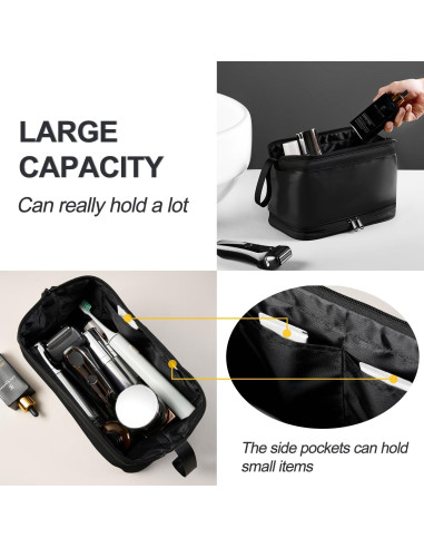 Bolsa de Aseo de Viaje Grande Impermeable TB009 Negra