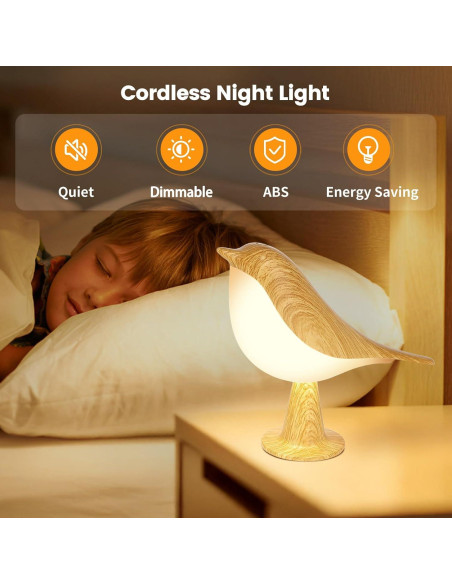 Lámpara de Mesa Táctil Haotao Pájaro 2Pack Recargable USB