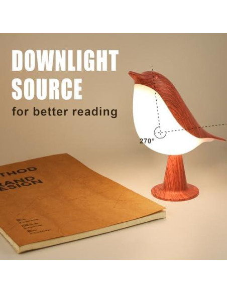 Lámpara de Mesa Táctil Haotao Pájaro 2Pack Recargable USB