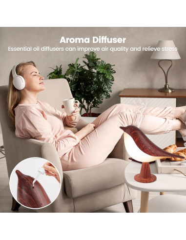 Lámpara de Mesa Táctil Haotao Pájaro 2Pack Recargable USB