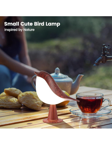 Lámpara de Mesa Táctil Haotao Pájaro 2Pack Recargable USB