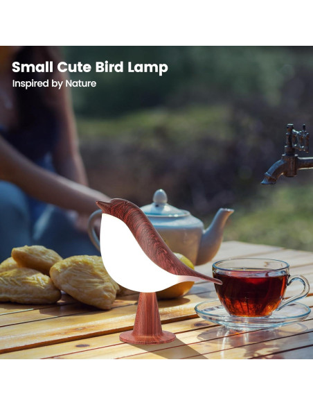 Lámpara de Mesa Táctil Haotao Pájaro 2Pack Recargable USB