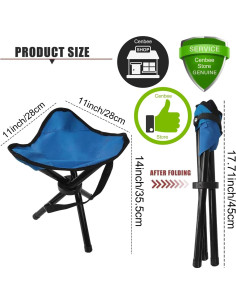 Taburete de Camping Plegable CebraBounze Azul 35.5x28 cm 300 kg 2
