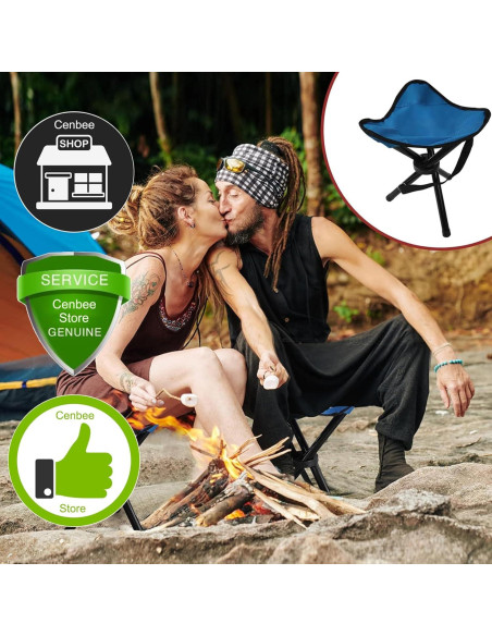 Taburete de Camping Plegable CebraBounze Azul 35.5x28 cm 300 kg