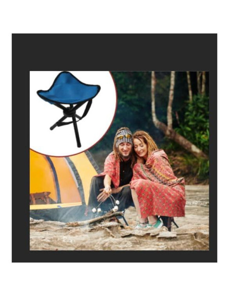 Taburete de Camping Plegable CebraBounze Azul 35.5x28 cm 300 kg