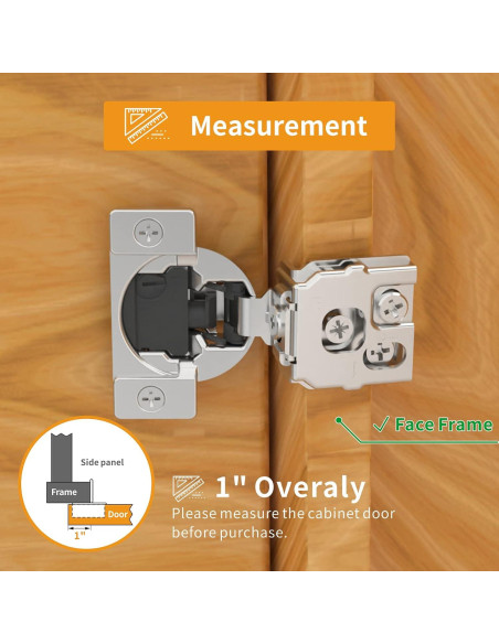 Paquete de 10 Bisagras Ocultas Cierre Suave Chibery 1"