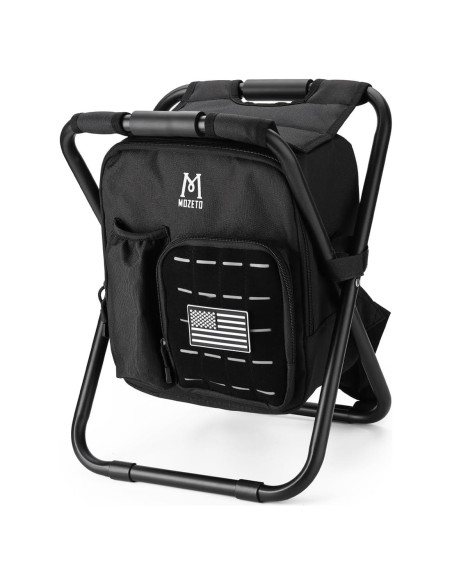 Mochila Taburete Enfriador MOZETO Plegable 46x28cm Negro