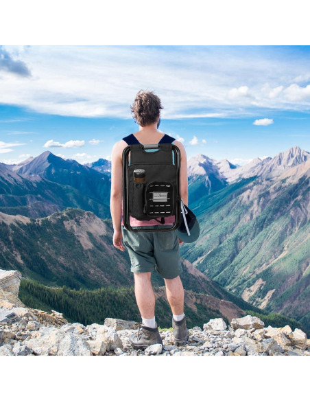 Mochila Taburete Enfriador MOZETO Plegable 46x28cm Negro