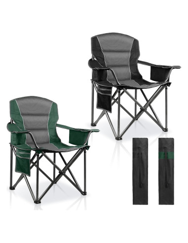 Paquete de 2 Sillas de Camping Acolchadas LANMOUNTAIN 181 kg