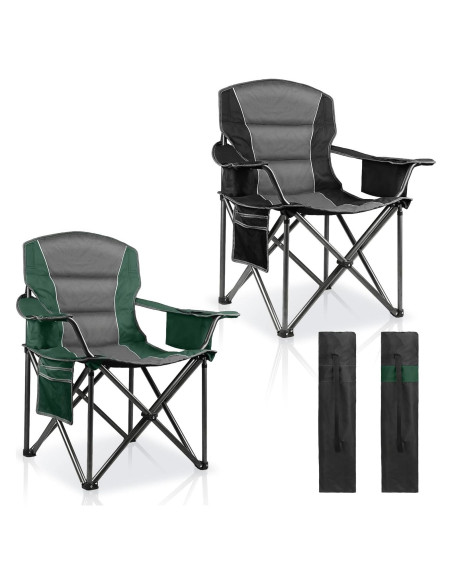 Paquete de 2 Sillas de Camping Acolchadas LANMOUNTAIN 181 kg Paquete de 2 Sillas de Camping Acolchadas LANMOUNTAIN 181 kg