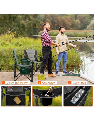 Paquete de 2 Sillas de Camping Acolchadas LANMOUNTAIN 181 kg