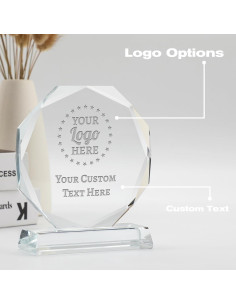 Trofeo de Cristal Personalizado ZALHIN 8.9x11.4cm Grabado 2