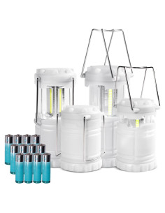 Linterna de Camping KUNHE 4 Pack 350 Lúmenes IPX4 Brilla en la Oscuridad