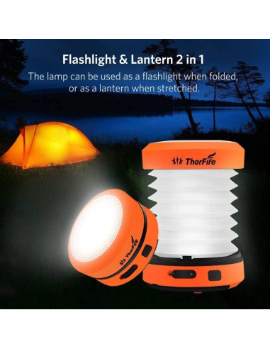 Lámpara de Camping LED Plegable THORFIRE 2 Paquete 4 Modos
