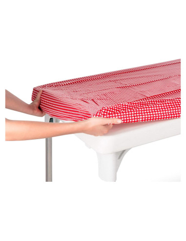 Mantel de Vinilo Plástico TopTableCloth 2pk 1.83x0.76m Rojo y Blanco