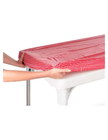 Mantel de Vinilo Plástico TopTableCloth 2pk 1.83x0.76m Rojo y Blanco
