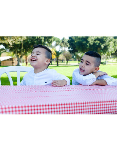 Mantel de Vinilo Plástico TopTableCloth 2pk 1.83x0.76m Rojo y Blanco
