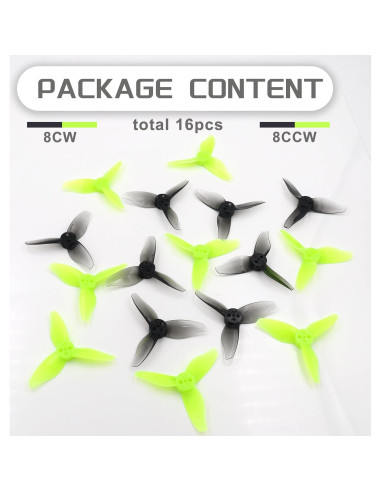 Hélices Gemfan 2023 de 2 Pulgadas para Drones RC FPV 16 Pcs