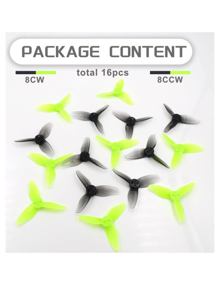 Hélices Gemfan 2023 de 2 Pulgadas para Drones RC FPV 16 Pcs