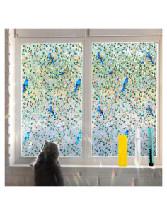Película de Privacidad para Ventanas QHYsunshine 44.5x200cm Aves Coloridas