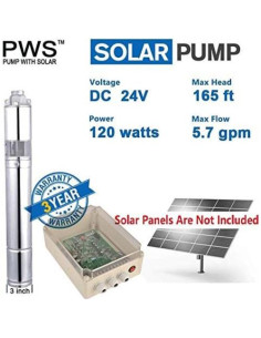 Bomba de Agua Solar PWS JS3-1.3-50 24VDC 50.29m 21.24LPM 2