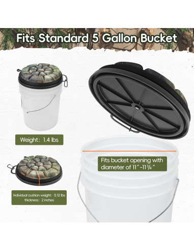 Asiento de Cubo Giratorio BLISSWILL 360 Camuflaje para Exterior