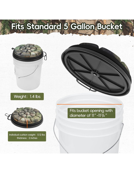 Asiento de Cubo Giratorio BLISSWILL 360 Camuflaje para Exterior