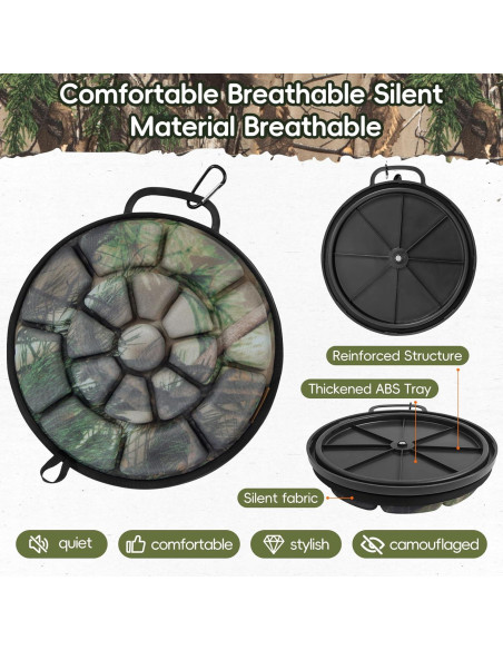 Asiento de Cubo Giratorio BLISSWILL 360 Camuflaje para Exterior