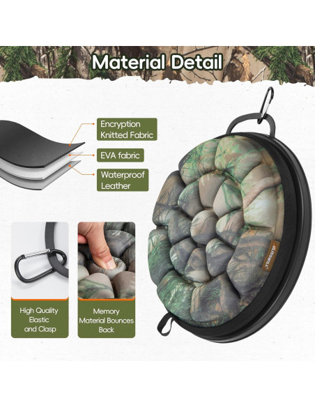 Asiento de Cubo Giratorio BLISSWILL 360 Camuflaje para Exterior