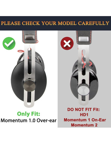 Almohadillas de Repuesto SOULWIT para Auriculares Sennheiser Momentum 1.0 - Negro