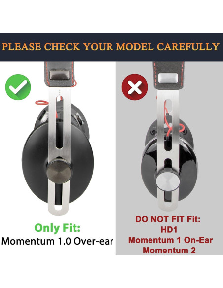 Almohadillas de Repuesto SOULWIT para Auriculares Sennheiser Momentum 1.0 - Negro