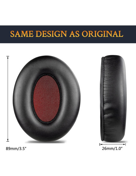 Almohadillas de Repuesto SOULWIT para Auriculares Sennheiser Momentum 1.0 - Negro