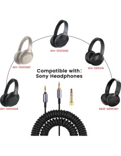 Cable de audio en espiral Weishan 3.5mm con adaptador 6.35mm 2