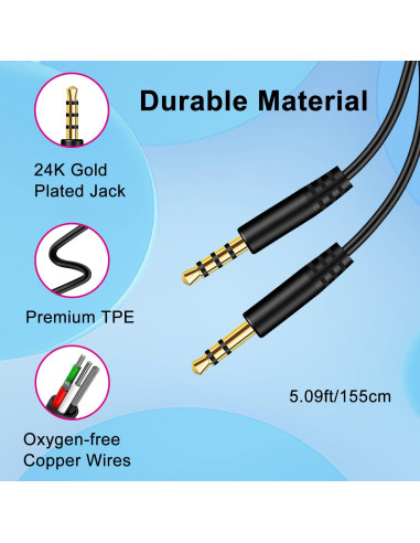 Cable de Audio 3.5mm para Auriculares Beats con Micrófono