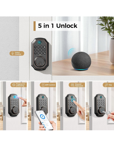 Cerradura Inteligente ARPHA A280 - WiFi, Huella Dactilar, Control APP