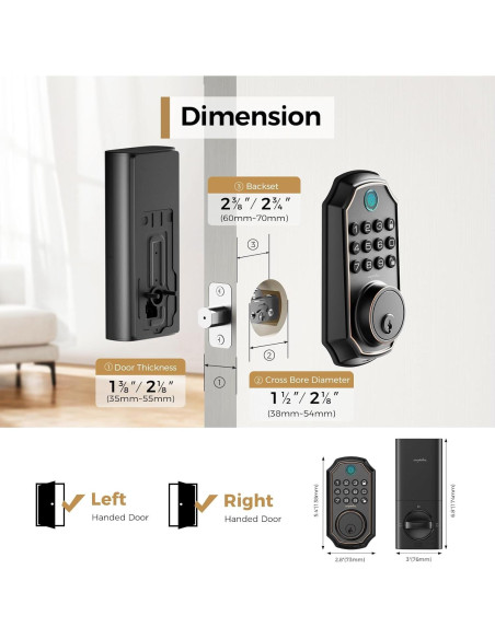 Cerradura Inteligente ARPHA A280 - WiFi, Huella Dactilar, Control APP