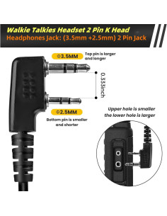 Paquete de 2 Auriculares Walkie Talkie VistaRise Tipo K 2