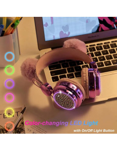 Auriculares Inalámbricos QKSHZHZQ KIDS-01 85dB con Luz LED 2