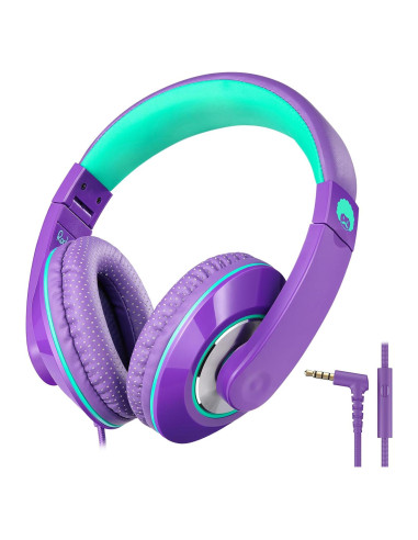 Auriculares Rockpapa Comfort+ para Niños con Micrófono Púrpura