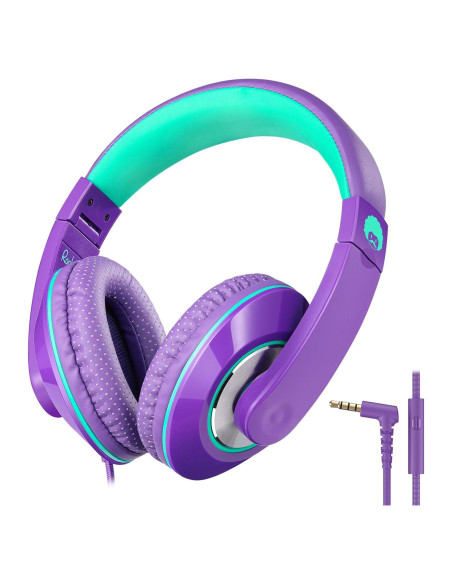 Auriculares Rockpapa Comfort+ para Niños con Micrófono Púrpura
