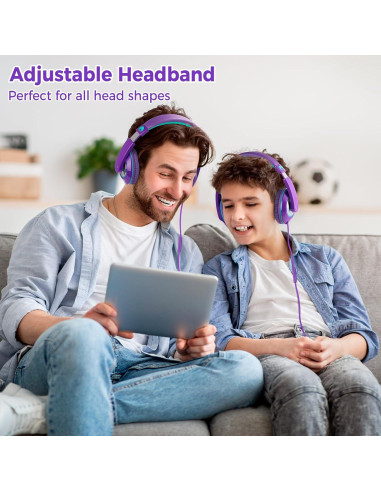 Auriculares Rockpapa Comfort+ para Niños con Micrófono Púrpura