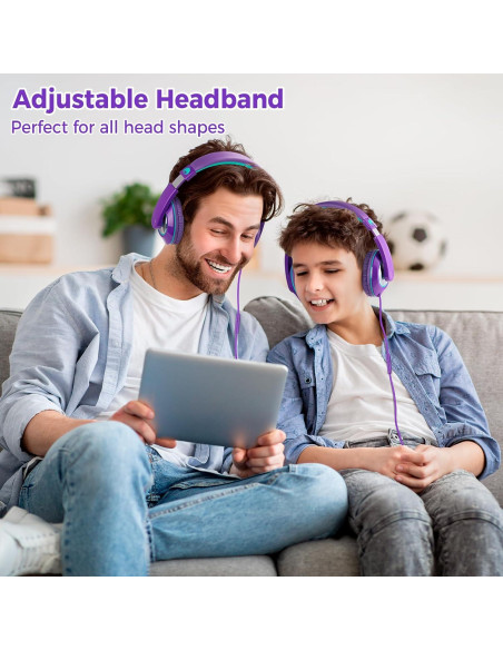 Auriculares Rockpapa Comfort+ para Niños con Micrófono Púrpura