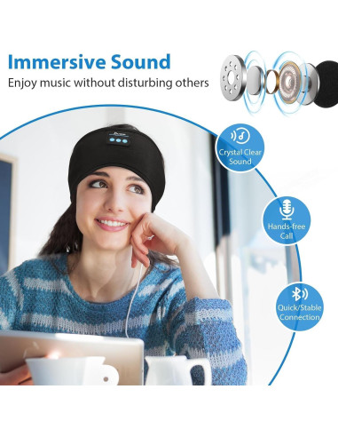Auriculares Bluetooth ZRUHIG Diadema Ajustable para Dormir