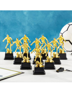 Paquete de 12 Trofeos de Fútbol Dorados Juvale 6.35x15.24 cm 2