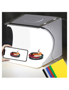 Caja de Luz Fotográfica 25cm DEPTHLAN con 6 Fondos y LED