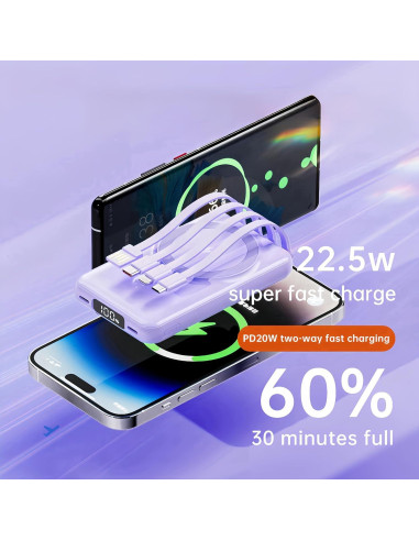 Banco de Energía Magnético RCHL 10000mAh Carga Rápida 22.5W